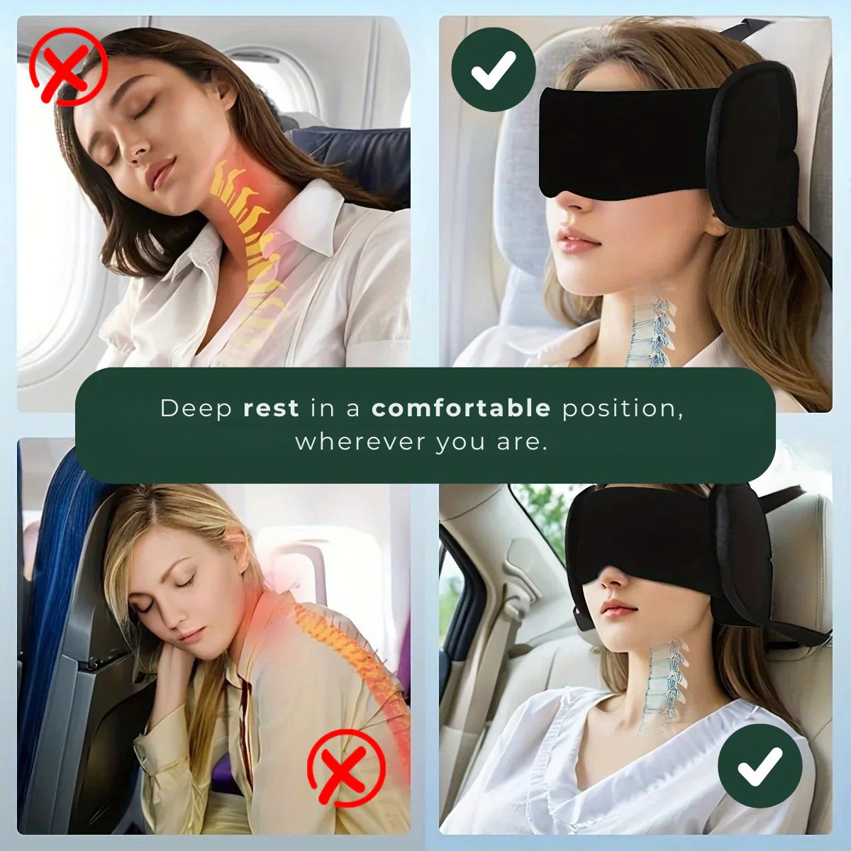 Travel pillow with built-in sleep mask