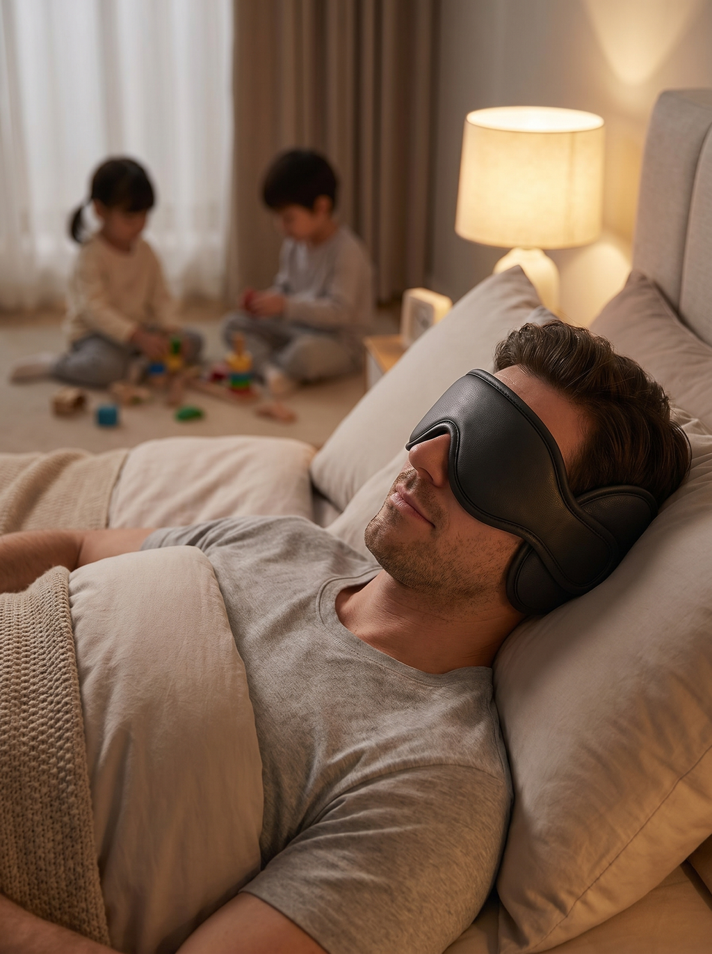 Travel pillow with built-in sleep mask